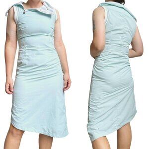 90s vintage groggy raver dress asymmetrical nylon futuristic y2k club kid.